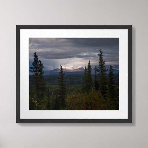 Illuminated Mountains Photograph Framed Art