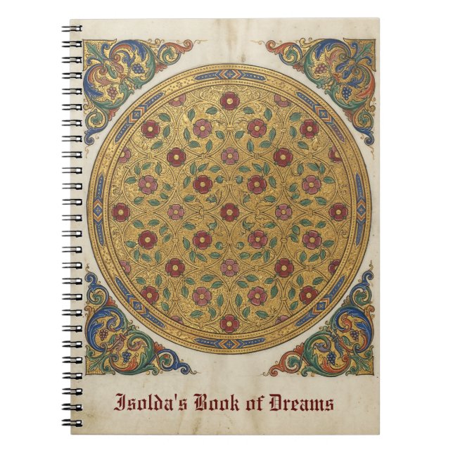 Illuminated Mystic Rose Window: Medieval Gothic Notebook (Front)