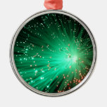 Illuminated Optical Fibers Metal Ornament at Zazzle