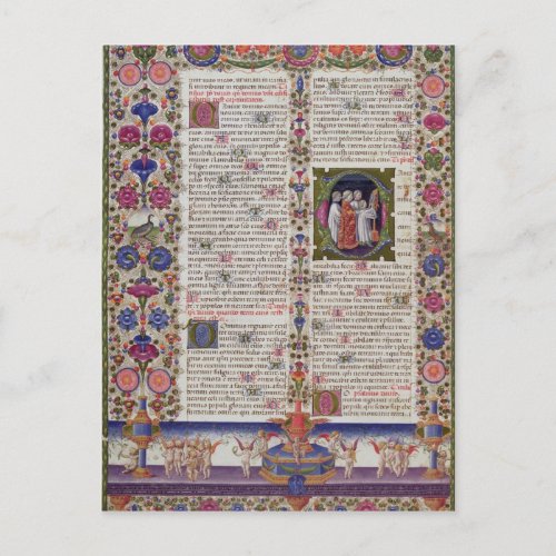 Illuminated page from the Book of Psalms Postcard