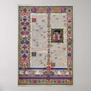 Illuminated page from the Book of Psalms Poster