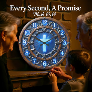 Illuminated Radiant Cross Large Clock