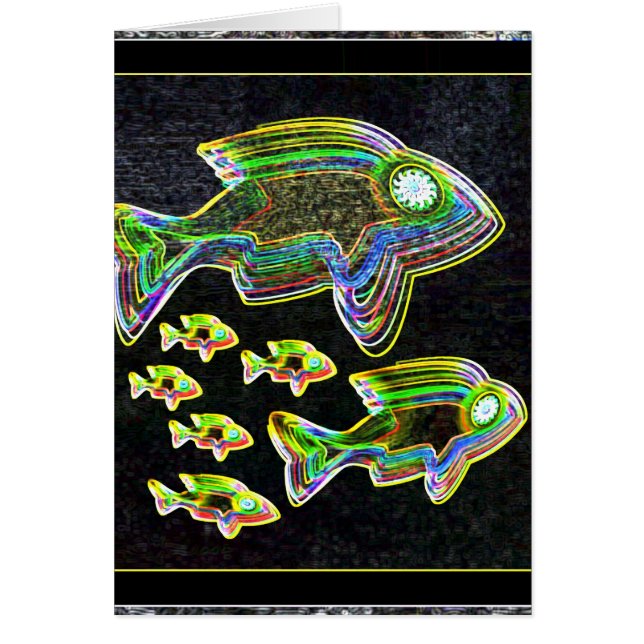 Illuminated Reflection : Fish in Flood Light Cards (Front)