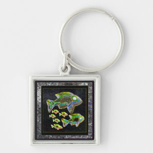 Illuminated Reflection : Fish in Flood Light Keychain