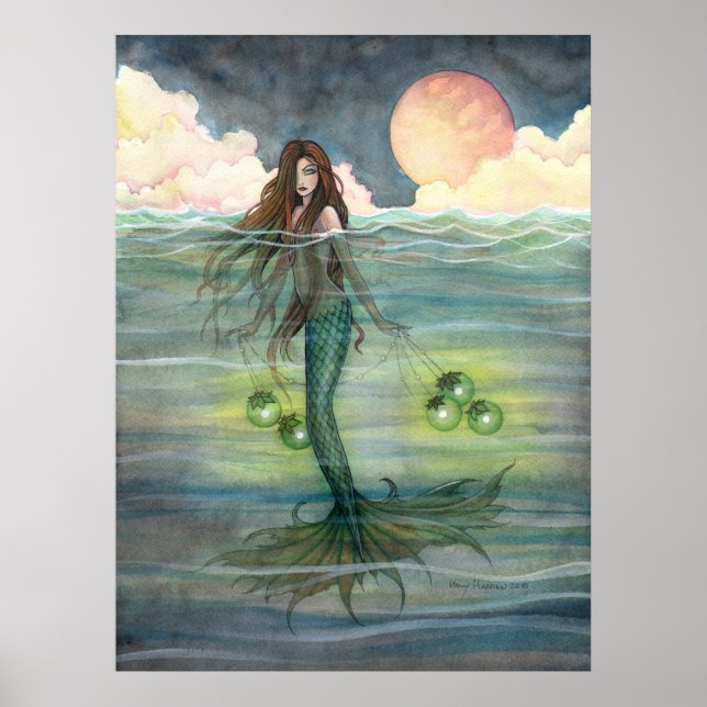 "Illuminated Sea" Mermaid Poster by Molly Harrison (Front)