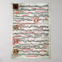 ILLUMINATED SHEET MUSIC c. 1490
