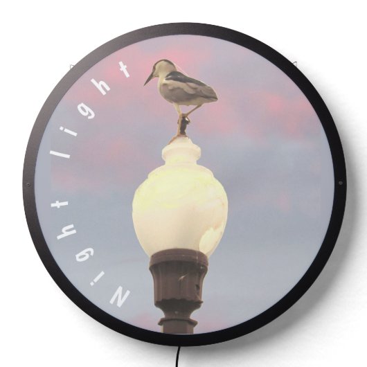 Illuminated Sign - Heron on Street Lamp (Lights Off)