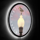 Illuminated Sign - Heron on Street Lamp (Angle)