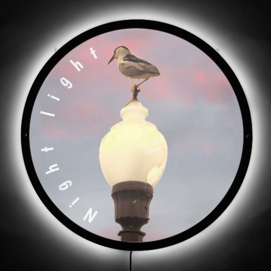 Illuminated Sign - Heron on Street Lamp (Front)