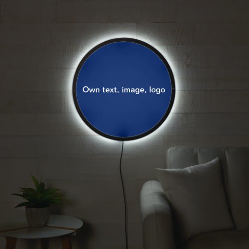 Illuminated Sign Round uni Blue
