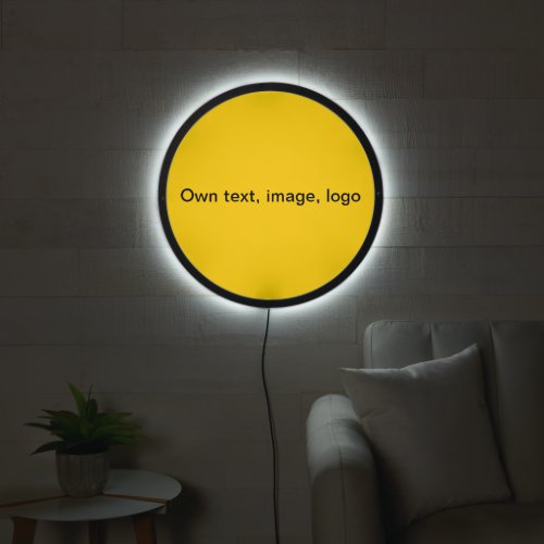 Illuminated Sign Round uni Yellow