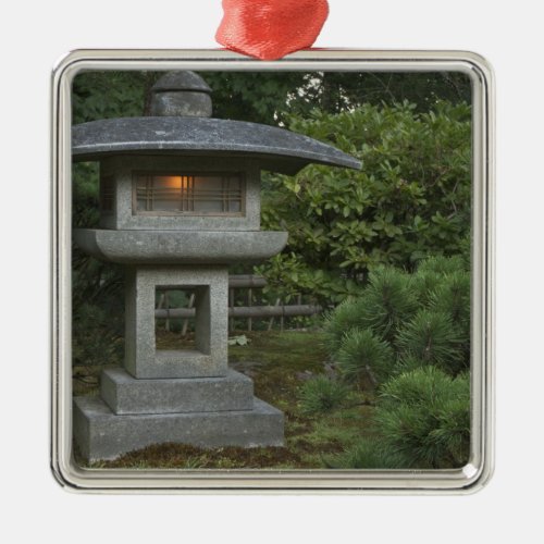 Illuminated stone lantern in Japanese Garden Metal Ornament