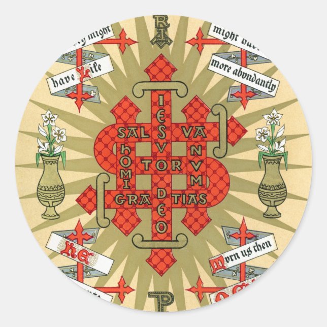 Illuminated symbol Christmas. Classic Round Sticker (Front)