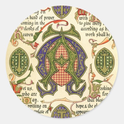 Illuminated symbol depicting festival of Advent Classic Round Sticker