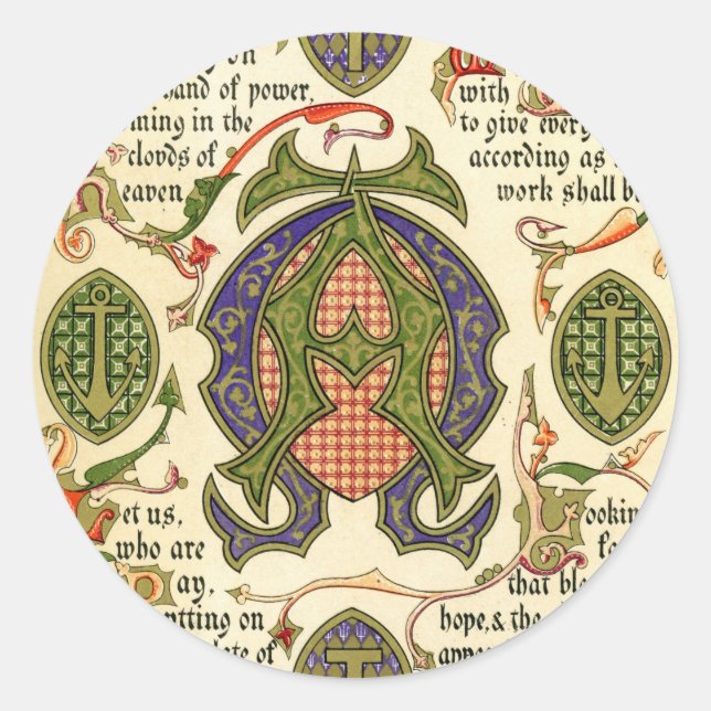 Illuminated symbol depicting festival of Advent Classic Round Sticker (Front)