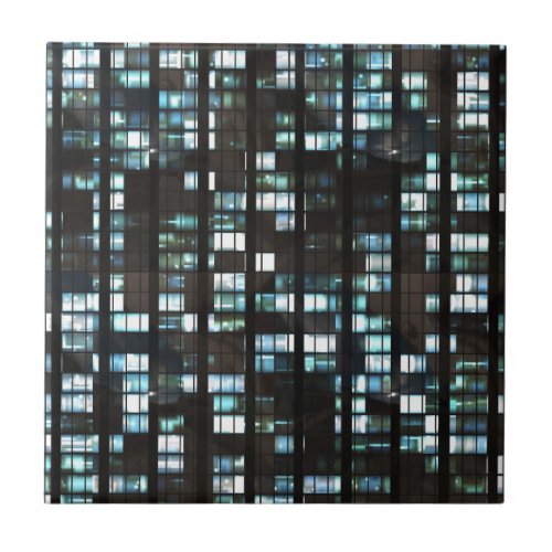 Illuminated windows pattern ceramic tile