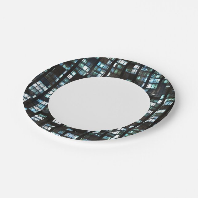 Illuminated windows pattern paper plates (Angled)