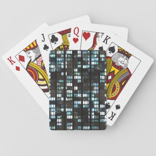 Illuminated windows pattern poker cards