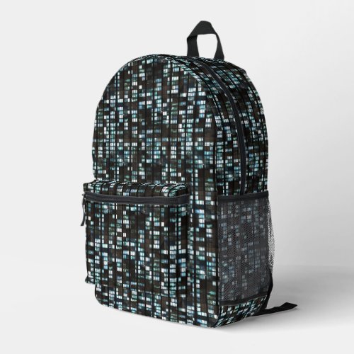 Illuminated windows pattern printed backpack