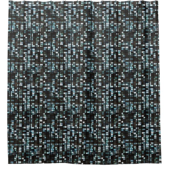Illuminated windows pattern shower curtain (Front)