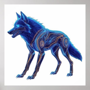 Illuminated Wolf Poster