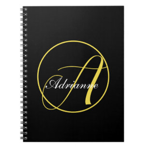 Illuminated Yellow Monogram Notebook