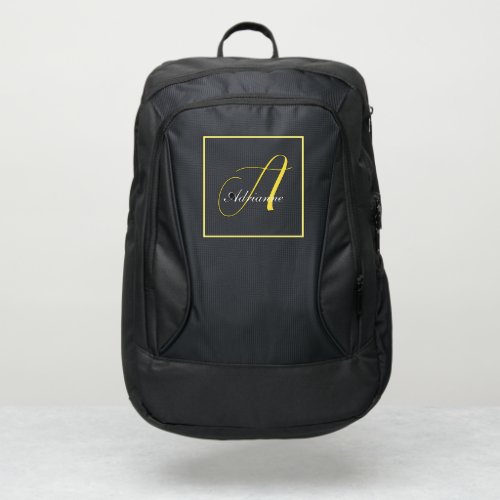 Illuminated Yellow Monogram Port Authority Backpack