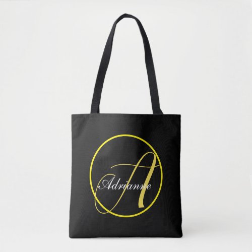 Illuminated Yellow Monogram Tote Bag