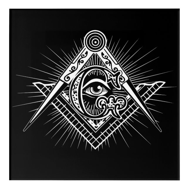 Illuminati All Seeing Eye Freemason Symbol Acrylic Print (Front)