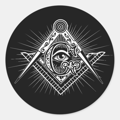 Illuminati All Seeing Eye Freemason Symbol Classic Round Sticker