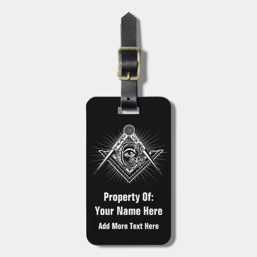Illuminati All Seeing Eye Freemason Symbol Luggage Tag