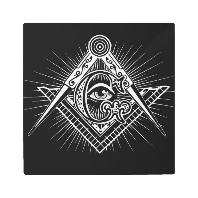 Illuminati All Seeing Eye Freemason Symbol Metal Print (Front)
