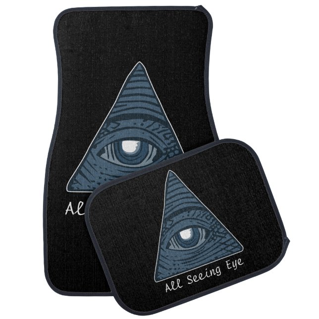 Illuminati All Seeing Eye Pyramid Symbol Car Floor Mat (Set)