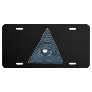 Illuminati All Seeing Eye Pyramid Symbol License Plate