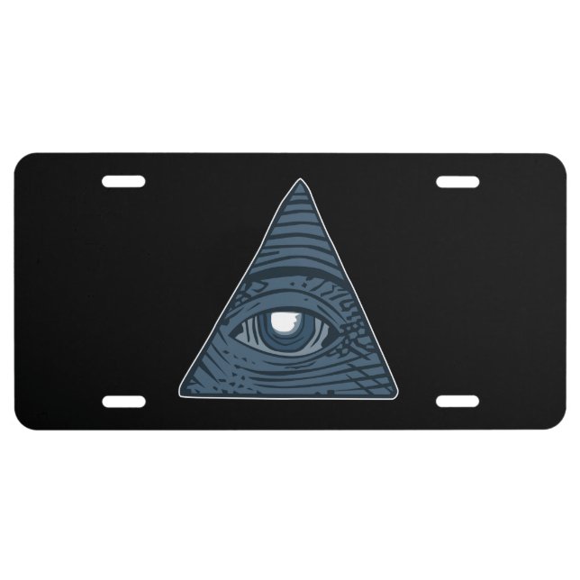 Illuminati All Seeing Eye Pyramid Symbol License Plate (Front)