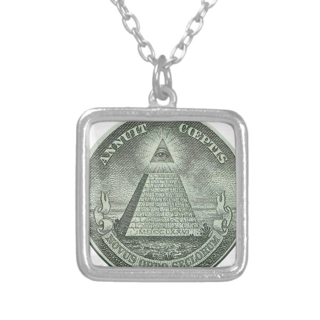 Illuminati - All seeing eye Silver Plated Necklace (Front)