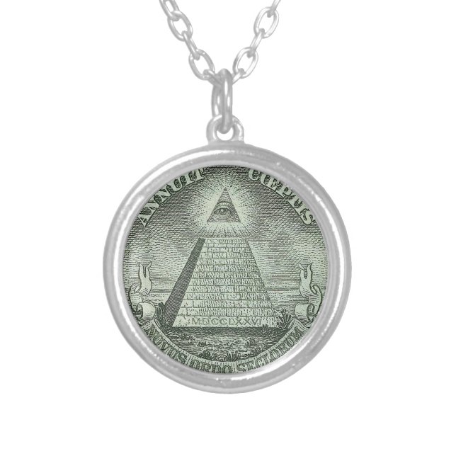 Illuminati - All seeing eye Silver Plated Necklace (Front)