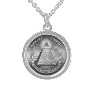 Illuminati All Seeing Eye Sterling Silver Necklace