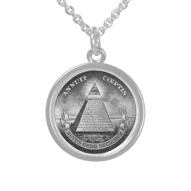 Illuminati All Seeing Eye Sterling Silver Necklace (Front)