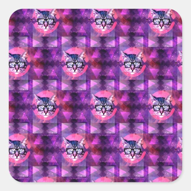 illuminati cat square sticker (Front)