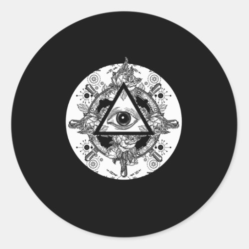 Illuminati Conspiracy Triangle Masonic Mandala Gif Classic Round Sticker