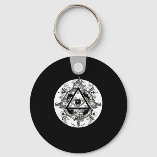 Illuminati Conspiracy Triangle Masonic Mandala Gif Keychain
