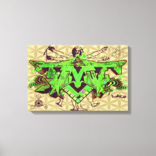 ILLUMINATI DMT GRAFFITI CANVAS FLOWER OF LIFE PRINT