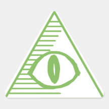 Illuminati Eye Triangle Sticker - Cash Green