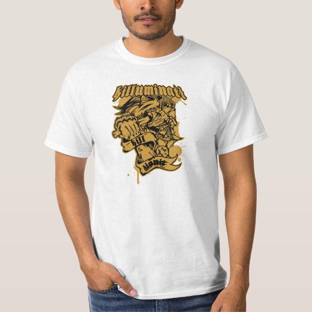 Illuminati Hipster Killuminati Eye Pyramid T-Shirt (Front)