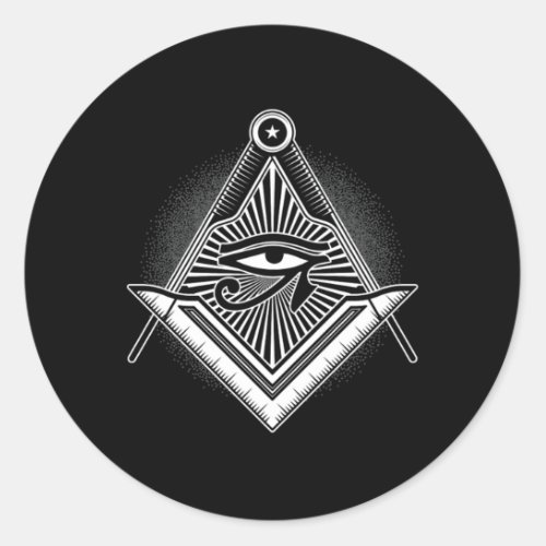 Illuminati Masonic Pyramid Triangle Conspiracy Gif Classic Round Sticker