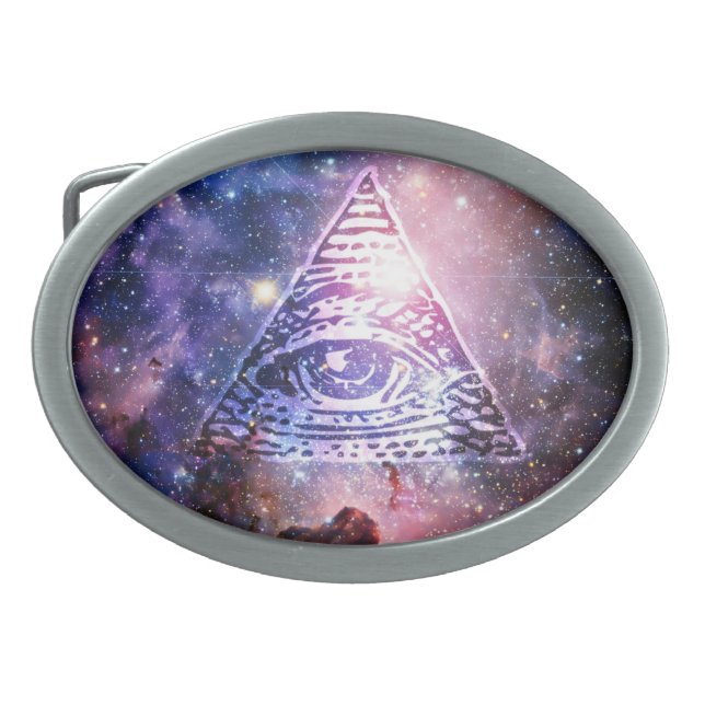 Illuminati nebula oval belt buckle (Front)