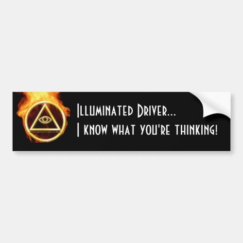 Illuminati on Fire Bumper Sticker