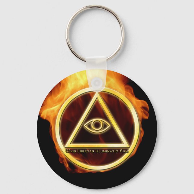 Illuminati on Fire Keychain (Front)