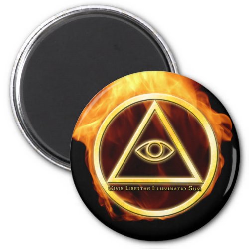 Illuminati on Fire Magnet
